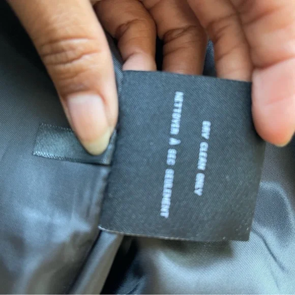 Cole Haan Wool Asymmetric Zip Coat | Minimalist Black Long Coat | Size 4 - Picture 10 of 12